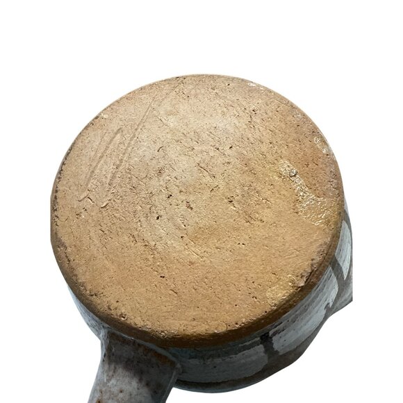 Handcrafted Rustic Signed M or W Pottery 2 Pouring Bowls With Handles Artisanal - Picture 4 of 11